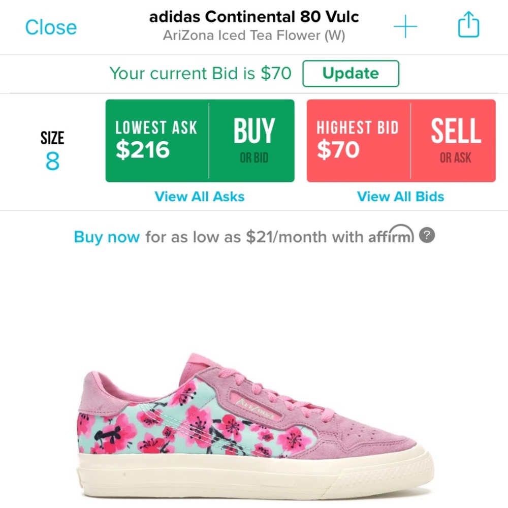 Arizona x Adidas shoe calab in women’s